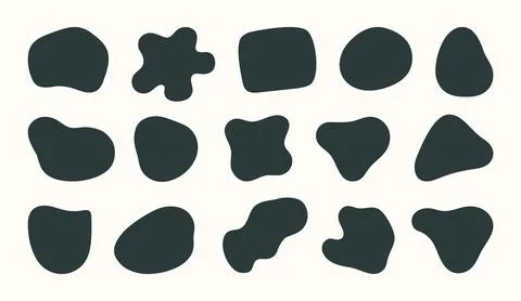Set of liquid black shapes. Stock Illustration