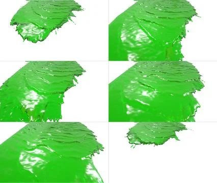 Set of liquid flow falls on surface Stock Illustration