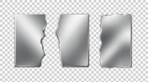 Set of liquid silver splashes, chrome or mercury drops, wavy metallic shape.. Stock Illustration