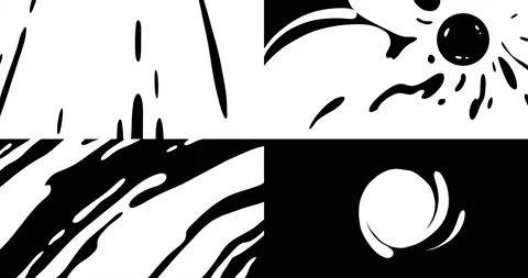 Set of Liquid Transitions in hand drawn doodle style on transparent background. Stock Footage 232785568