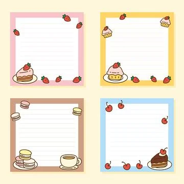 Set of little sweets notepad Illustrazione stock