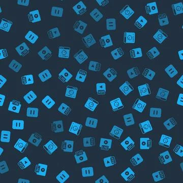 Set Live stream, Online play video, MOV file and Pause button on seamless p.. Stock Illustration