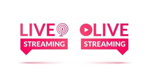 Set of live streaming and live webinar icons. Stock Illustration