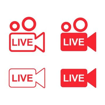 Set of live streaming icon. Collection of modern air vector button design iso Stock Illustration