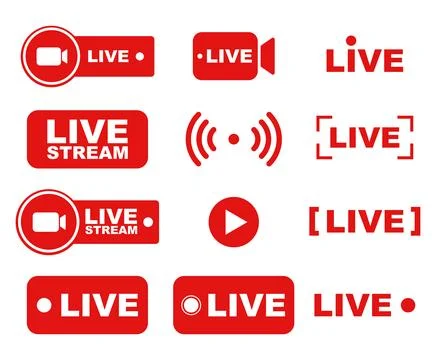 Set of live streaming icons イラスト素材