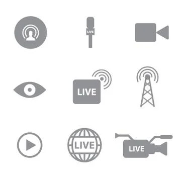 Set of  live  technology icons concept Ilustração Stock