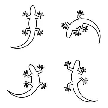 Set of lizard logo Stock Illustration