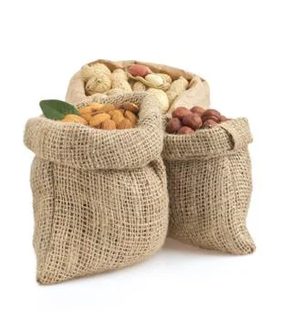 Set of lnuts isolated on whit Stock Photos