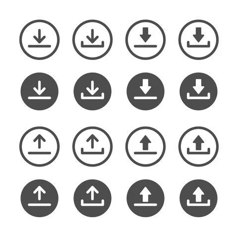Set of loading and unloading icons. Icon for websites and applications Stock Illustration
