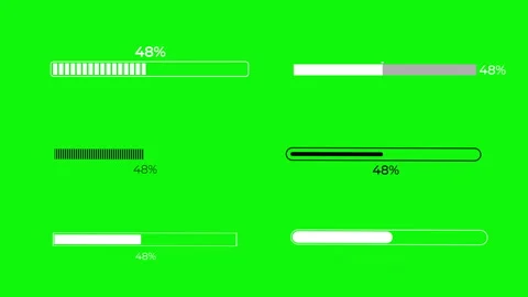 Set of loading bar animation pack Processing percentage 0 to 100 transfer. Stock Footage 244955615