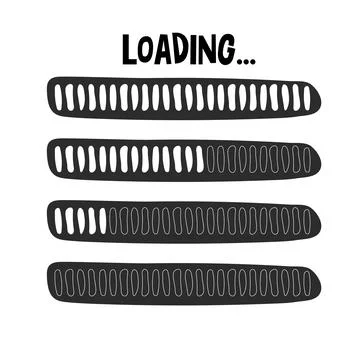 Set Loading bar, progress in doodle style isolated on white background Stock Illustration