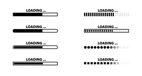 Set of loading bars or progress bars 스톡 일러스트
