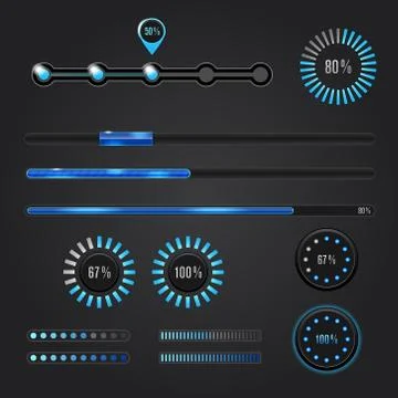 Set of loading bars - vector web elements Stock Illustration