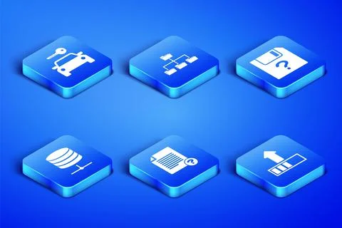 Set Loading, Car rental, Unknown document, Server, Data, Web Hosting, Folder イラスト素材