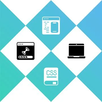 Set Loading data window, Books about programming, Software and Laptop icon Stock Illustration