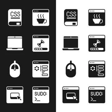 Set Loading data window, Laptop, Books about programming, Software, Computer 스톡 일러스트