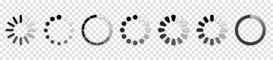 Set of loading icons. Buffer loader or preloader Stock Illustration
