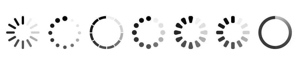 Set of loading icons Stock Illustration
