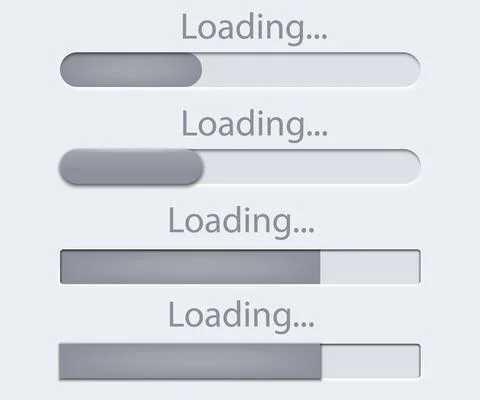 Set of loading icons, load indicator sign, waiting symbols. Vector illustrati Stock Illustration