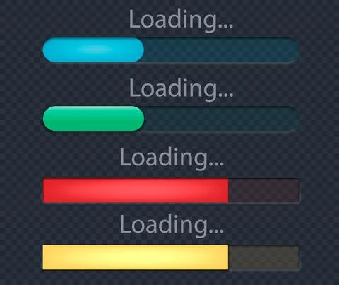 Set of loading icons, load indicator sign, waiting symbols. Vector illustrati 库存插图