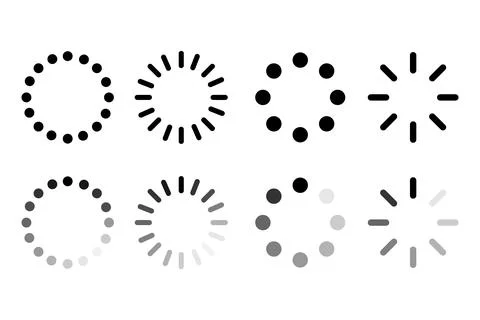 Set of loading icons. Load. Load bar icons. Illustrazione stock