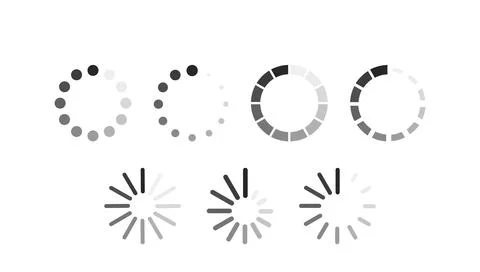 Set of loading icons. Vector illustration for websites and applications Stock Illustration
