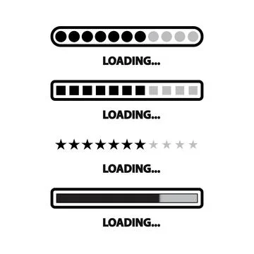 Set of loading progress bars Stock Illustration