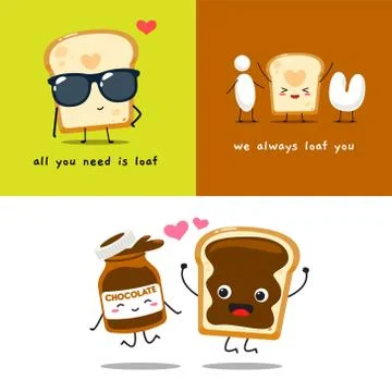 A set of loaf mascot. Vector illustration Stock Illustration