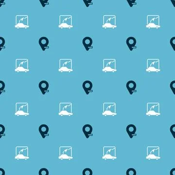 Set Location and City map navigation on seamless pattern. Vector Stock Illustration