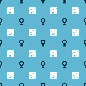 Set Location and Graph, chart, diagram on seamless pattern. Vector 스톡 일러스트