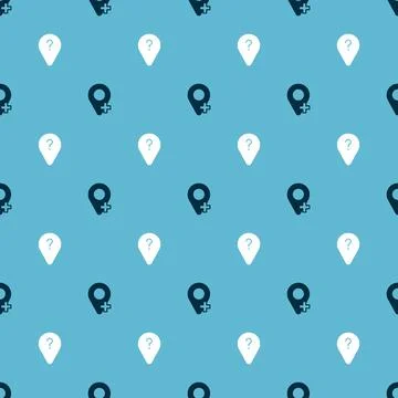 Set Location and Unknown route point on seamless pattern. Vector 스톡 일러스트