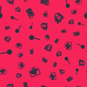 Set Location, City map navigation, Push pin and with house on seamless pattern 스톡 일러스트