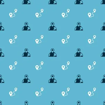 Set Location on the globe and Route location on seamless pattern. Vector 스톡 일러스트