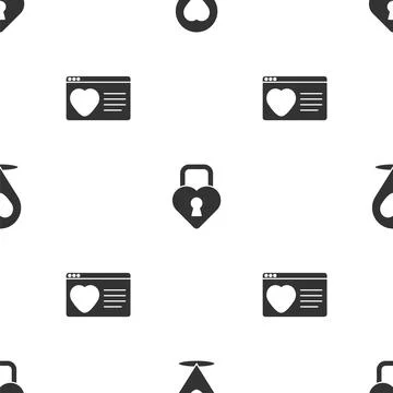 Set Location with heart, Castle in the shape of and Dating app online on Stock Illustration