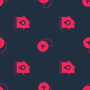 Set Location with house and Map marker human on seamless pattern. Vector Stock Illustration