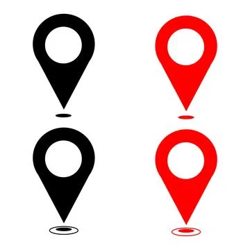Set of location icon, flat icon set of location and map pins, map pin place Stock Illustration