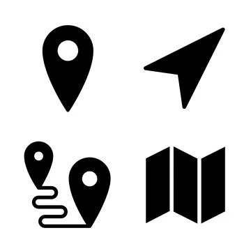 A set of location icons.. Stock Illustration