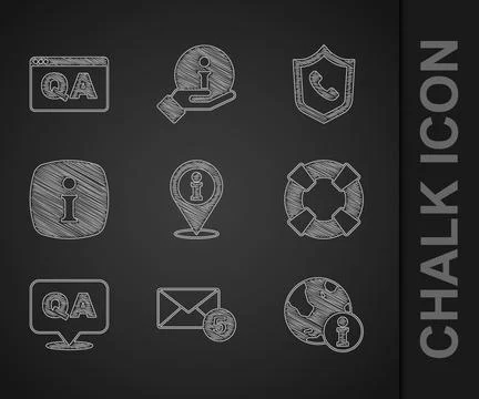 Set Location with information, New, email incoming message, Information, Li.. Illustrazione stock
