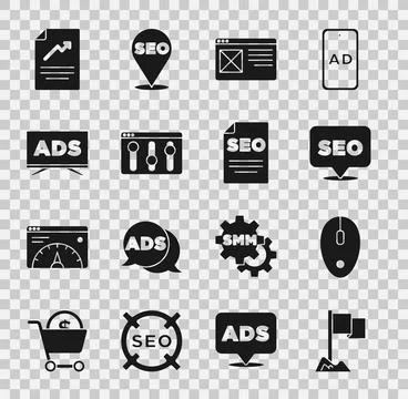 Set Location marker, Computer mouse, SEO optimization, Browser window, setting イラスト素材