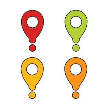 Set of Location marker icon. Map pin icon. Vector illustration EPS 10. Stock Illustration