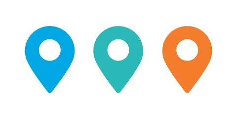 Set of Location or map pin symbol Stock Illustration