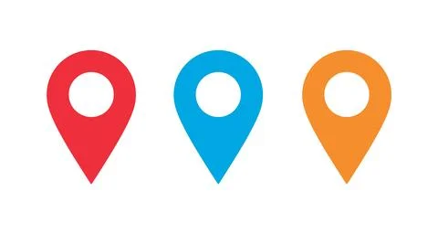 Set of Location or map pin symbol Stock Illustration