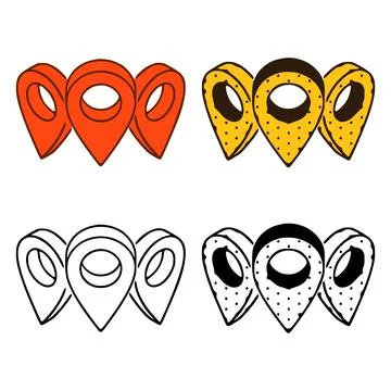 Set of location pins in different styles isolated on white background Stock Illustration