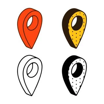 Set of location pins in different styles isolated on white background Stock Illustration