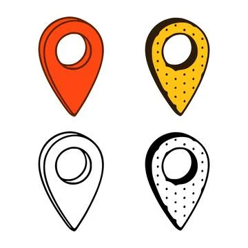 Set of location pins in different styles isolated on white background Stock Illustration