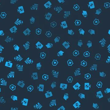 Set Location shield, Graduation cap with,  and House on seamless pattern. Vec Stock Illustration