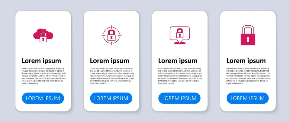 Set Lock, and Cloud computing lock. Business infographic template. Vector イラスト素材