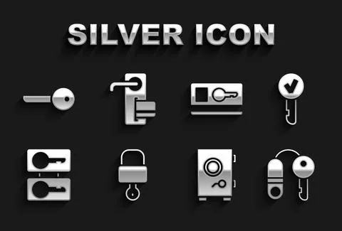 Set Lock and key, Key, House with, Safe, Casting keys, card, and Digital door イラスト素材