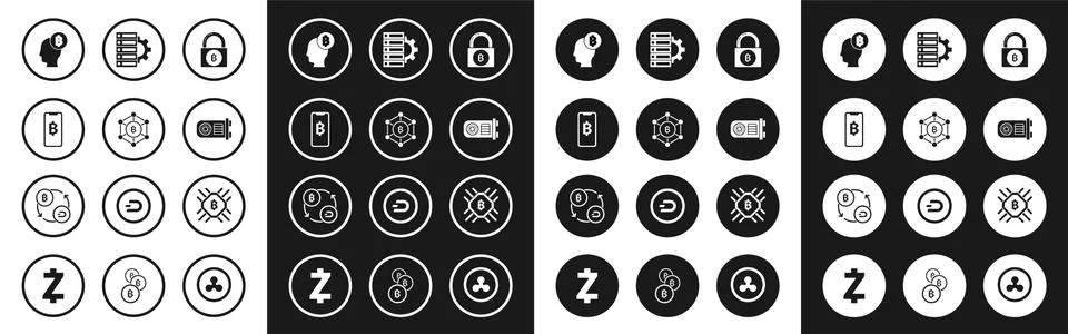 Set Lock with bitcoin, Blockchain technology Bitcoin, Phone mobile and 스톡 일러스트
