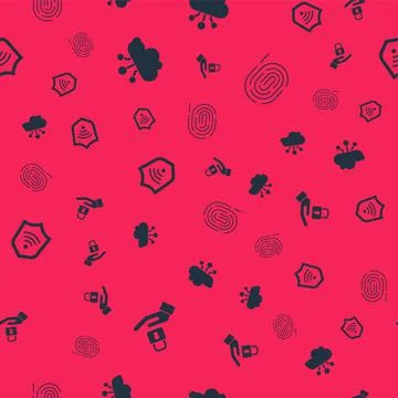 Set Lock in hand, Internet of things, Shield with WiFi wireless and Fingerprint イラスト素材